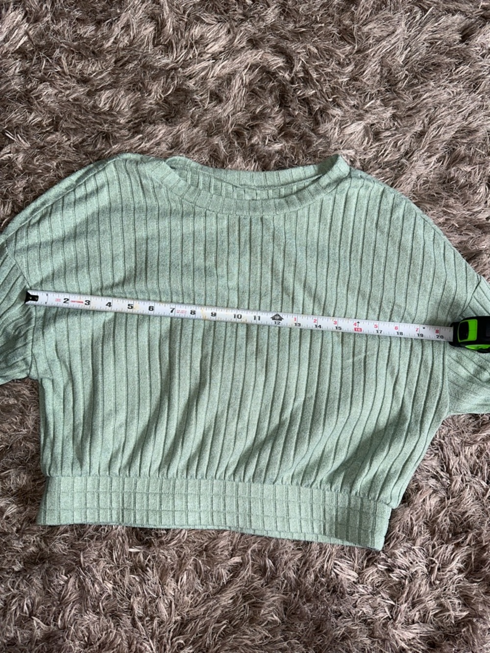 Gilly Hicks (Hollister) Women’s Medium Mint Green Cropped Ribbed Long Sleeve Top
